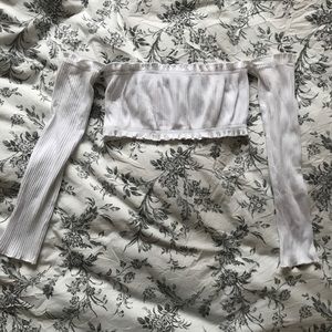 Ribbed Off Shoulder Crop Top XS- S